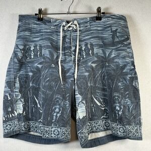Vintage Y2K Billabong Surf Faded Blue Viking Swim Trunks‎ Board Shorts Mens 38
